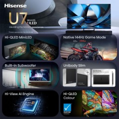 Hisense 55U7SE 55" 4K Ultra HD TV - Stunning Picture Quality & Immersive Viewing Experience!